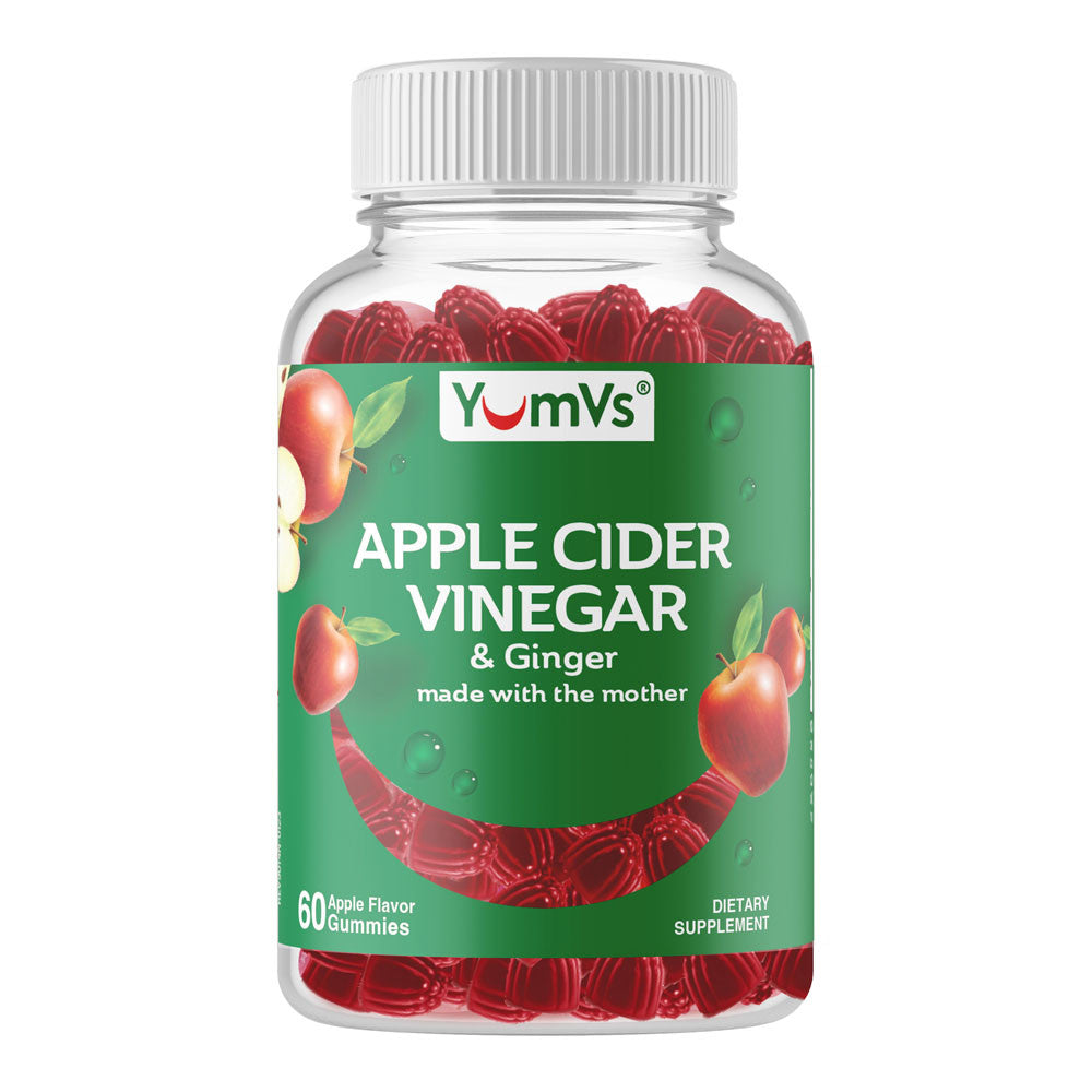 Yum-Vs Apple Cider Vinegar with Ginger Extract Gummies, 60 Ea